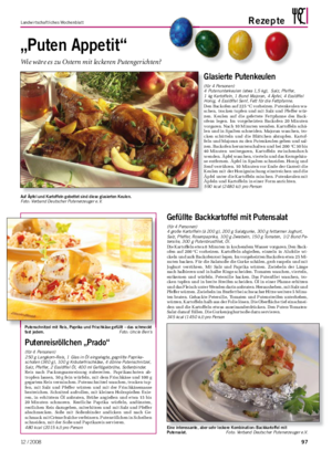Landwirtschaftliches Wochenblatt Rezepte „Puten Appetit“ Wie wäre es zu Ostern mit leckeren Putengerichten?