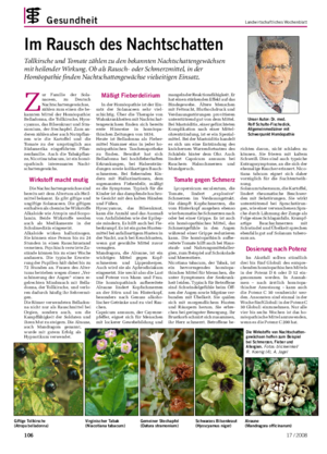 Gesundheit	 Landwirtschaftliches Wochenblatt Unser	Autor:	Dr.