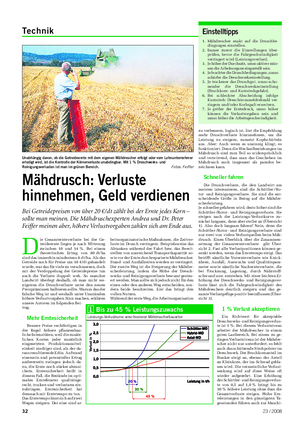 Technik Landwirtschaftliches Wochenblatt D ie Gesamternteverluste bei der Ge- treideernte liegen je nach Witterung zwischen 10 und 14 %.