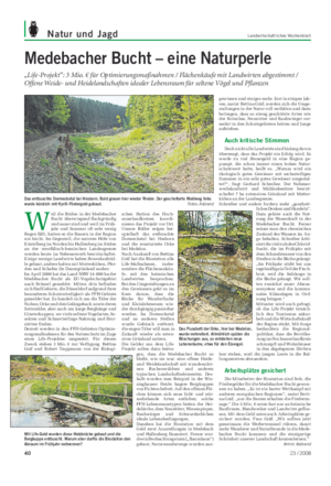 Natur und Jagd Landwirtschaftliches Wochenblatt Medebacher Bucht – eine Naturperle „Life-Projekt“: 3 Mio.