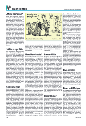 Nachrichten Landwirtschaftliches Wochenblatt Deutschlands Rückkehr in den Alltag Karikatur: A.