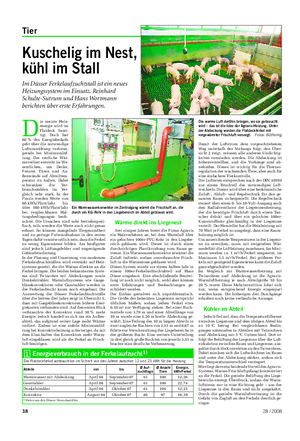 Tier Landwirtschaftliches Wochenblatt Kuschelig im Nest, kühl im Stall Im Düsser Ferkelaufzuchtstall ist ein neues Heizungssystem im Einsatz.