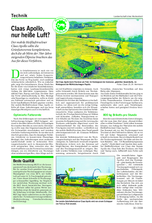 Technik Landwirtschaftliches Wochenblatt Vorwelken, chemisches Vorwelken auf dem Halm oder Abpressen.