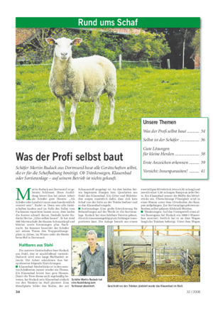 Rund ums Schaf Landwirtschaftliches Wochenblatt M artin Rudack aus Dortmund ist ge- lernter Schlosser.