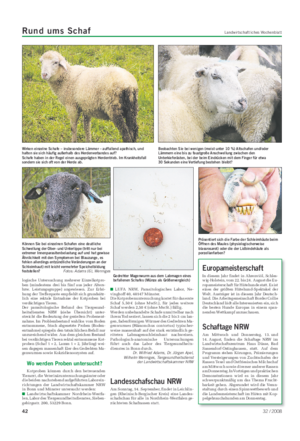 Rund ums Schaf Landwirtschaftliches Wochenblatt ■ LUFA NRW, Parasitologisches Labor, Ne- vinghoff 40, 48147 Münster.