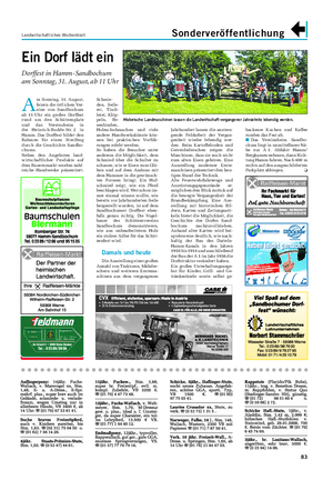 Landwirtschaftliches Wochenblatt Sonderveröffentlichung 83 A m Sonntag, 31.