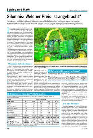 Betrieb und Markt Landwirtschaftliches Wochenblatt Silomais: Welcher Preis ist angebracht?