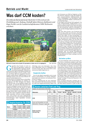 Betrieb und Markt Landwirtschaftliches Wochenblatt Was darf CCM kosten?