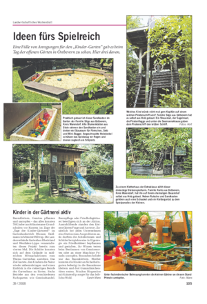 Landwirtschaftliches Wochenblatt Garten Ideen fürs Spielreich Eine Fülle von Anregungen für den „Kinder-Garten“ gab es beim Tag der offenen Gärten in Ostbevern zu sehen.