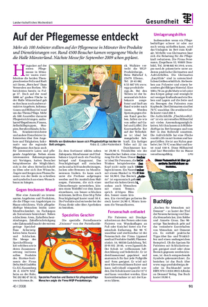 Landwirtschaftliches Wochenblatt Gesundheit rik Walküre ver- treibt die WGP- Produktdesign, Beim Haferhof 5, 25479 Ellerau, Tel.