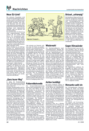 Nachrichten Landwirtschaftliches Wochenblatt Allgemeine Finanzpanik … Karikatur: Paulmichl Neue EU-Linie?