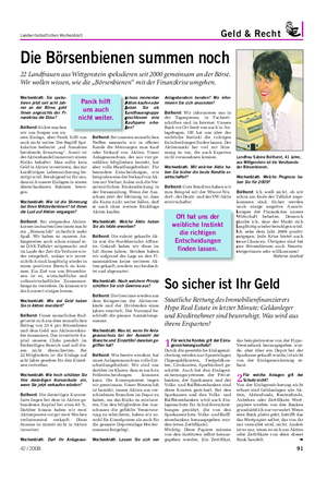 Landwirtschaftliches Wochenblatt Geld & Recht Wochenblatt: Welche Prognose ha- ben Sie für 2009?