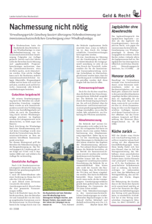 Landwirtschaftliches Wochenblatt Geld & Recht Nachmessung nicht nötig Verwaltungsgericht Lüneburg kassiert überzogene Nebenbestimmung zur immissionsschutzrechtlichen Genehmigung einer Windkraftanlage.