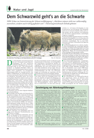 Natur und Jagd Landwirtschaftliches Wochenblatt D as Düsseldorfer Umweltministerium hat am 4.