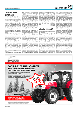 Landwirtschaftliches Wochenblatt Leserbriefe DOPPELT BELOHNT!