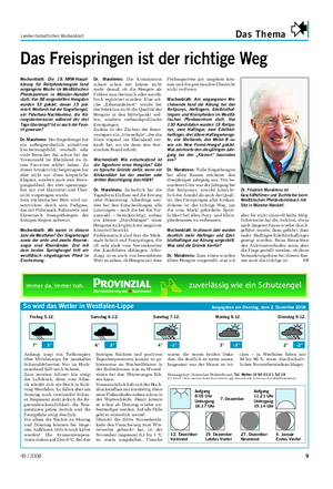 Landwirtschaftliches Wochenblatt Das Thema Das Freispringen ist der richtige Weg Wochenblatt: Die 18.