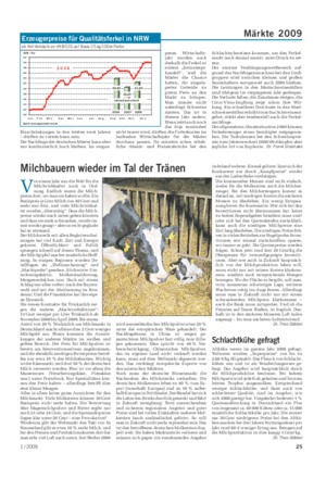 Landwirtschaftliches Wochenblatt Märkte 2009 V or einem Jahr war die Welt für die Milchviehhalter noch in Ord- nung.