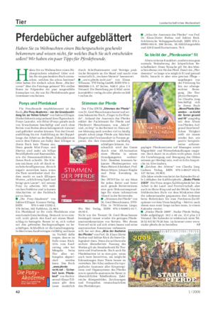 Tier Landwirtschaftliches Wochenblatt Pferdebücher aufgeblättert Haben Sie zu Weihnachten einen Büchergutschein geschenkt bekommen und wissen nicht, für welches Buch Sie sich entscheiden sollen?