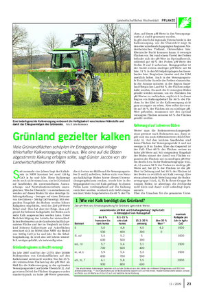 Landwirtschaftliches Wochenblatt PFLANZE S eit nunmehr vier Jahren liegt der Kalkab- satz in NRW konstant bei rund 150 kg CaO je ha und Jahr.
