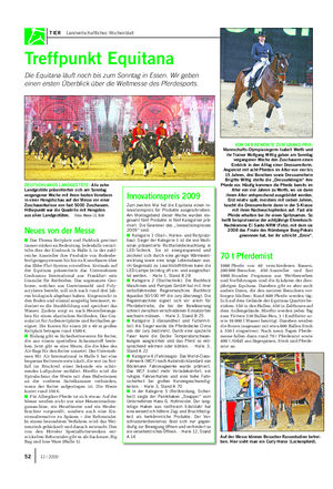 TIER Landwirtschaftliches Wochenblatt Treffpunkt Equitana Die Equitana läuft noch bis zum Sonntag in Essen.