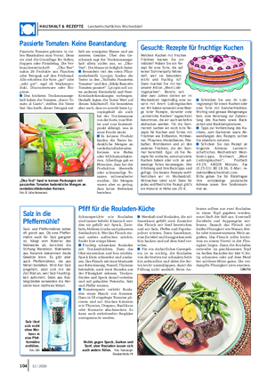 HAUSHALT & REZEPTE Landwirtschaftliches Wochenblatt Schmorgerichte wie Rouladen sind immer beliebt.