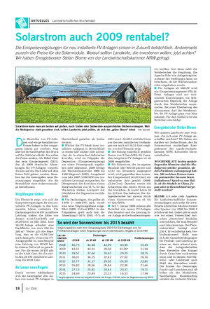 AKTUELLES Landwirtschaftliches Wochenblatt Solarstrom auch 2009 rentabel?