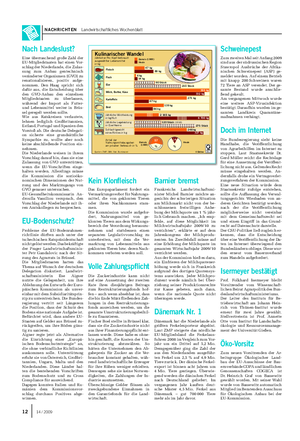 NACHRICHTEN Landwirtschaftliches Wochenblatt © Globus 0818 Kulinarischer Wandel Jährlicher Pro-Kopf-Verbrauch ausgewählter Lebensmittel in kg Quellen: ZMP, DBV, Stat.