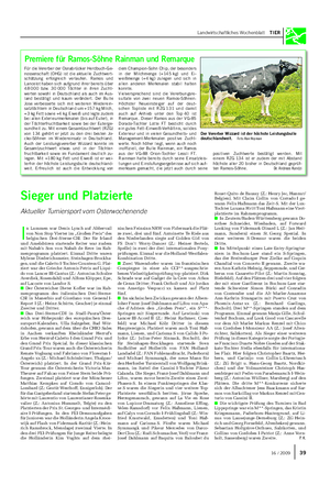 Landwirtschaftliches Wochenblatt TIER Für die Vererber der Osnabrücker Herdbuch-Ge- nossenschaft (OHG) ist die aktuelle Zuchtwert- schätzung erfolgreich verlaufen.