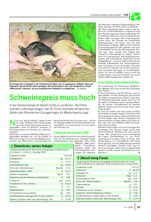 Landwirtschaftliches Wochenblatt TIER Mastschweine für den Zeitraum vom 1.