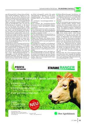 Landwirtschaftliches Wochenblatt PFLANZENBAU AKTUELL Dow AgroSciences GmbH Truderinger Straße 15 | D-81677 München Telefon 089 455 33-0 | Telefax 089 455 33-111 www.