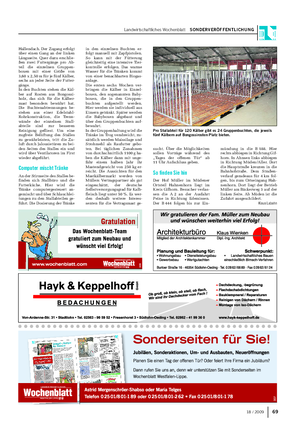 Landwirtschaftliches Wochenblatt SONDERVERÖFFENTLICHUNG 6918 / 2009 Hallendach.