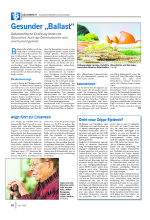 GESUNDHEIT Landwirtschaftliches Wochenblatt Gesunder „Ballast“ Ballaststoffreiche Ernährung fördert die Gesundheit.