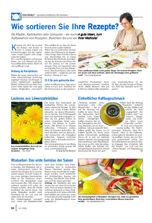 HAUSHALT Landwirtschaftliches Wochenblatt Jetzt ist Haupterntezeit für das ers- te Gemüse: den Rhabarber.