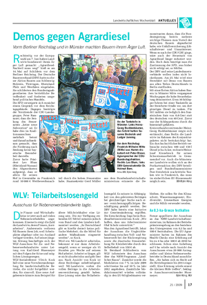 Landwirtschaftliches Wochenblatt AKTUELLES Demos gegen Agrardiesel Vorm Berliner Reichstag und in Münster machten Bauern ihrem Ärger Luft.