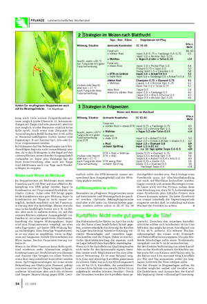 PFLANZE Landwirtschaftliches Wochenblatt kung auch viele weitere Fungizidkombinati- onen möglich (siehe Übersicht 1).