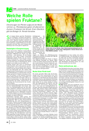 TIER Landwirtschaftliches Wochenblatt Welche Rolle spielen Fruktane?