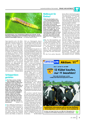 Landwirtschaftliches Wochenblatt FRAGE UND ANTWORT heiten.