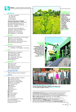 INHALT Landwirtschaftliches Wochenblatt KREUZKRAUT & CO.