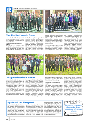 FAMILIE Landwirtschaftliches Wochenblatt An der Fachschule für Agrarwirt- schaft in Borken wurden 27 staat- lich geprüfte Agrarbetriebswirte verabschiedet.