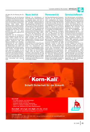 Landwirtschaftliches Wochenblatt AKTUELLES K+S KALI GmbH Mehr Information unter Telefon 0561 9301-2316 · duengemittel@kali-gmbh.