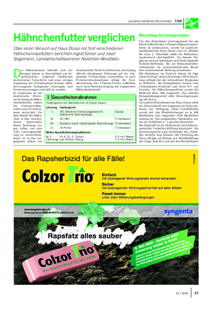 Landwirtschaftliches Wochenblatt TIER D ie Hähnchenmast befindet sich seit einigen Jahren in Deutschland auf Ex- pansionskurs.
