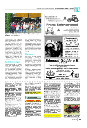 Landwirtschaftliches Wochenblatt SONDERVERÖFFENTLICHUNG 8334 / 2009 Abwechslung.