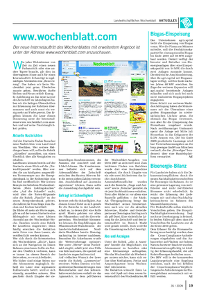 Landwirtschaftliches Wochenblatt AKTUELLES www.
