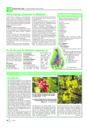 NATUR UND JAGD Landwirtschaftliches Wochenblatt Kornelkirsche Das Hauptverbreitungsgebiet der Kornelkirsche (Cornus mas) befindet sich in warmen Lagen Mit- tel- und Süddeutschlands.