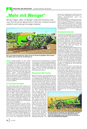 INDUSTRIE UND WIRTSCHAFT Landwirtschaftliches Wochenblatt „Mehr mit Weniger“ Mit dem Slogan „Mehr mit Weniger“ präsentiert Amazone seine neue Technik auf der Agritechnica in Hannover.