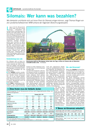 AKTUELLES Landwirtschaftliches Wochenblatt Silomais: Wer kann was bezahlen?