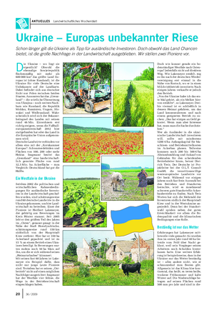 AKTUELLES Landwirtschaftliches Wochenblatt D ie Ukraine – wo liegt sie eigentlich?