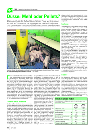 TIER Landwirtschaftliches Wochenblatt Düsse: Mehl oder Pellets?