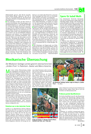Landwirtschaftliches Wochenblatt TIER Mexikanische Überraschung Der Mexikaner Santiago Lambre gewinnt überraschend den „Großen Preis“ in Paderborn.