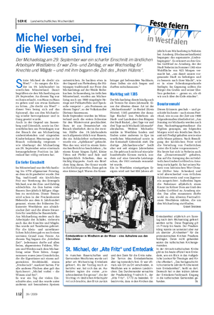 FFeessttee ffeeiieerrnn in Westfalen SERIE Landwirtschaftliches Wochenblatt Michel vorbei, die Wiesen sind frei Der Michaelistag am 29.